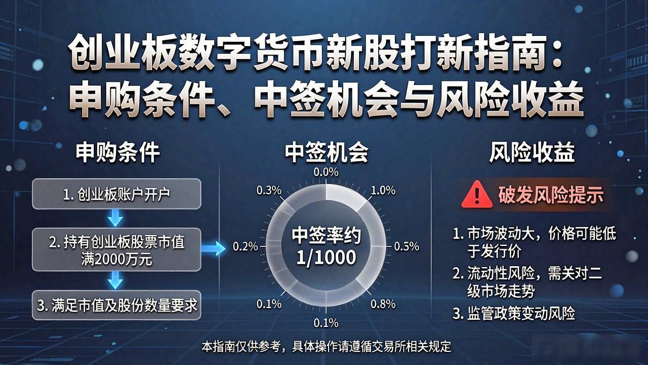 创业板数字货币新股打新指南：申购条件、中签机会与风险收益