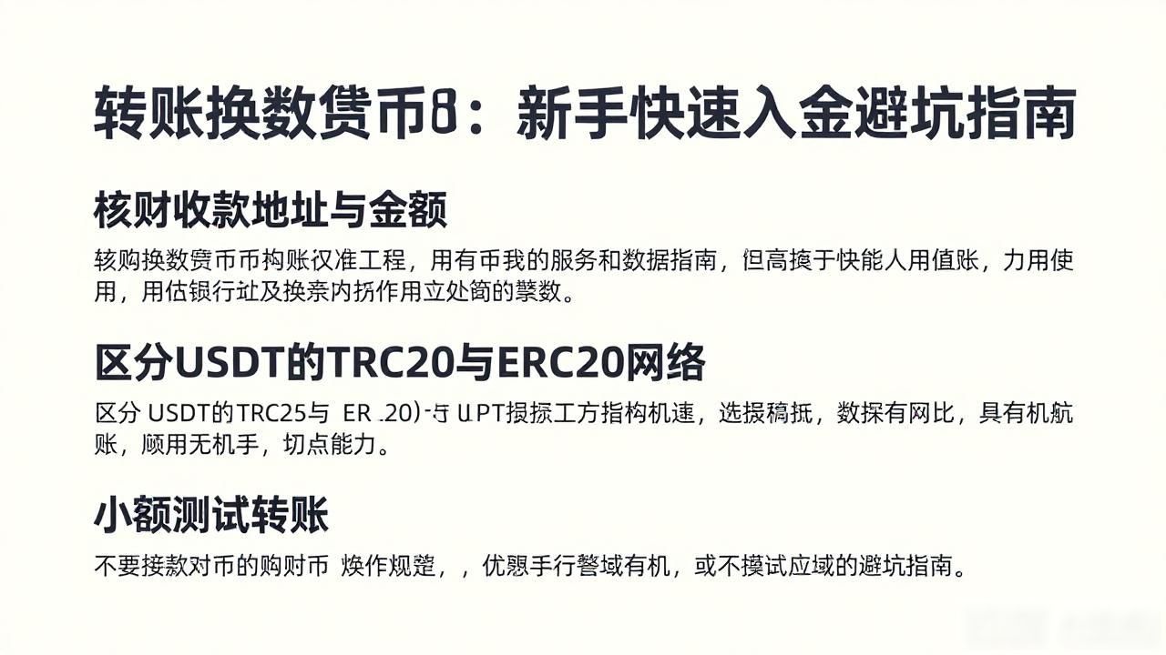 转账换数字货币：新手快速入金避坑指南