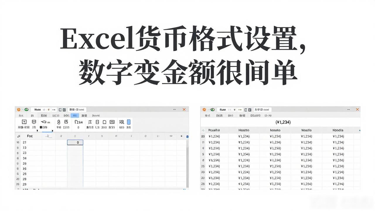 Excel货币格式设置，数字变金额很简单